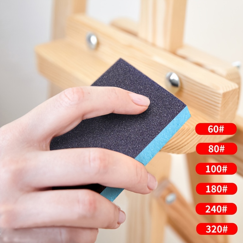 Woodworking Veneer - 6 Adet Zımpara Süngeri, Yıkanabilir ve