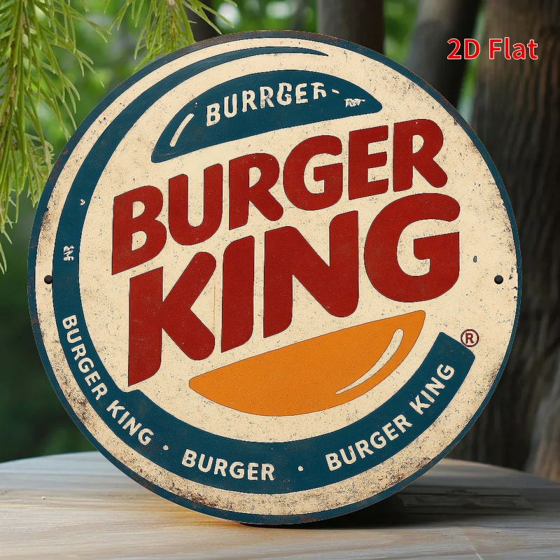 Woodworking Logos - Burger King Retro ahşap logosu -