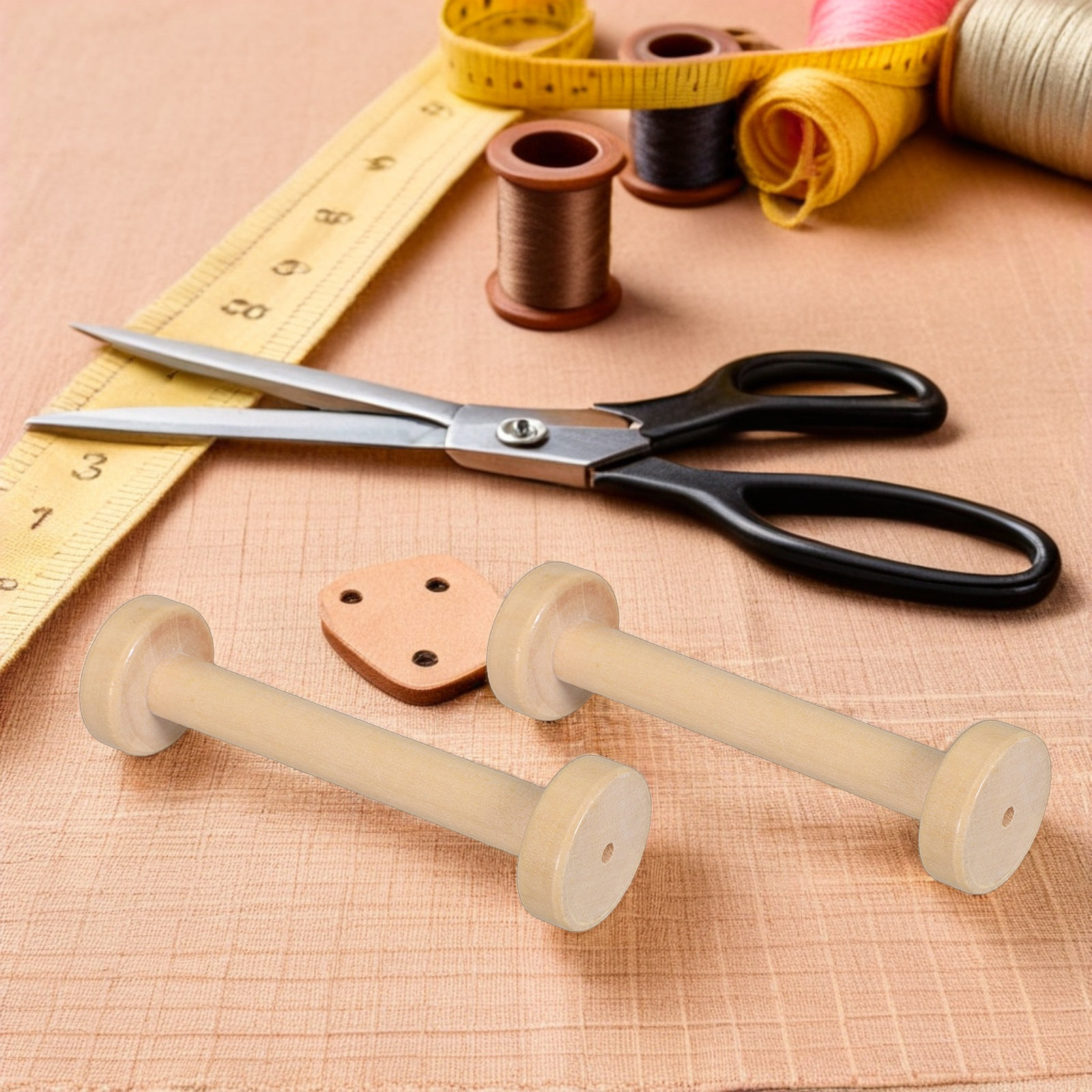 Woodworking Hobbies - 5 adet ahşap makaralar doğal Vintage