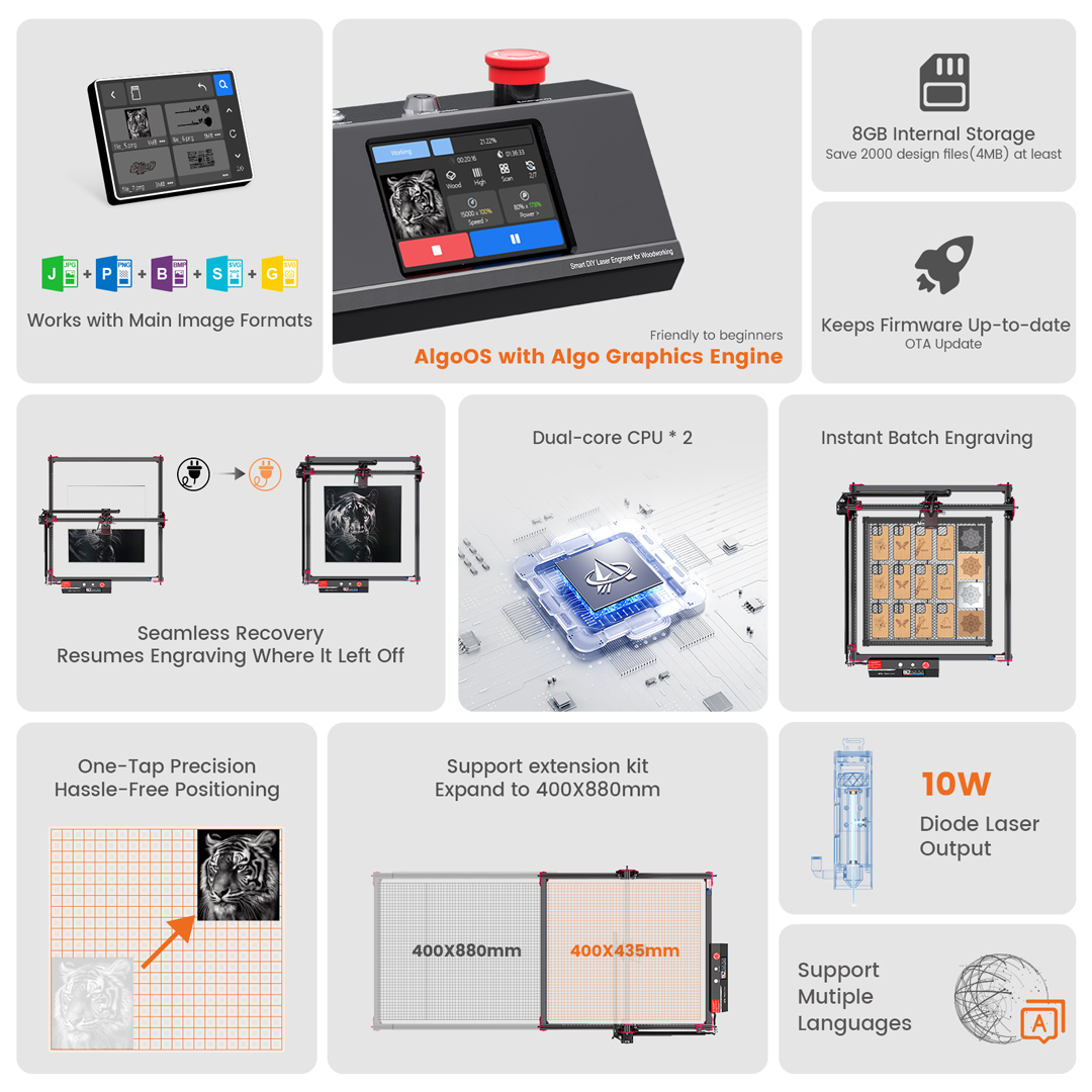 AlgoLaser DIY KIT MK2 10W Laze - Woodworking Logos incelemesi ve fiyatı